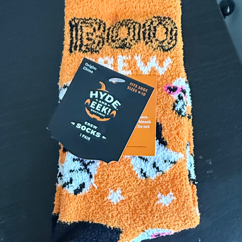 Hyde & Eek! Orange Halloween Crew Socks